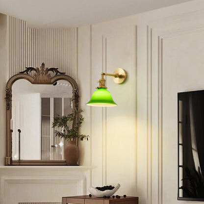 Scandinavian Long Rod Glass Brass 1-Light Wall Sconce Lamp