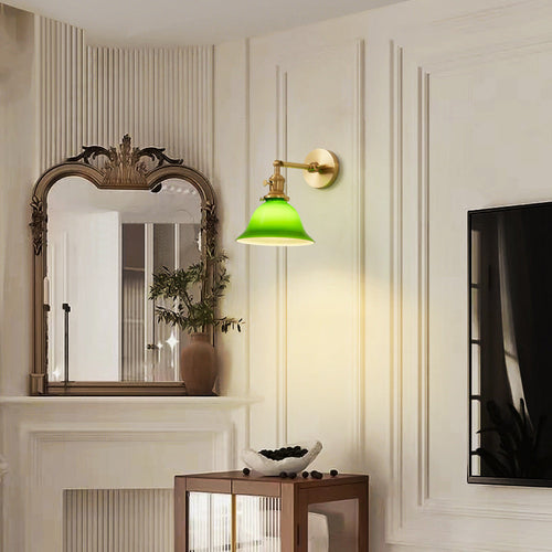 Scandinavian Long Rod Glass Brass 1-Light Wall Sconce Lamp
