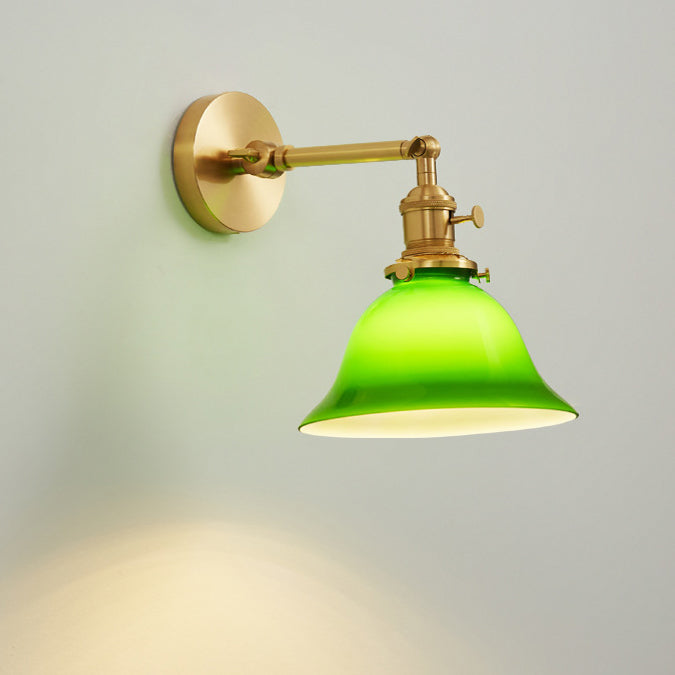 Scandinavian Long Rod Glass Brass 1-Light Wall Sconce Lamp