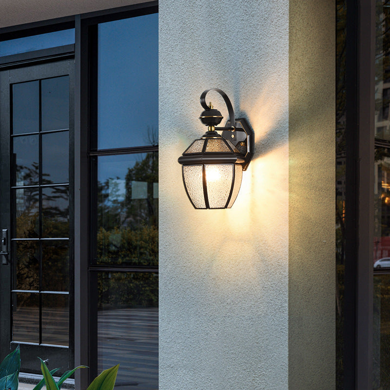 Scandinavian Glass Brass 1-Light Wall Sconce Lamp