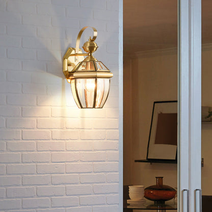 Scandinavian Glass Brass 1-Light Wall Sconce Lamp