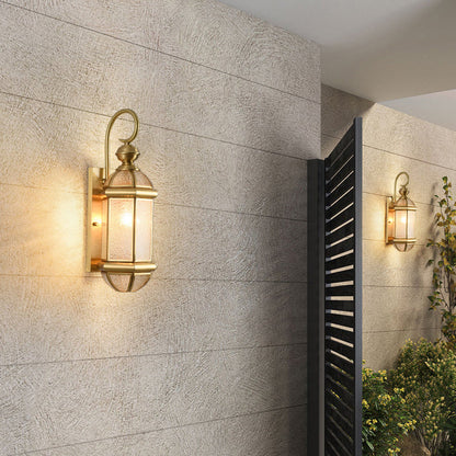 Scandinavian Glass Brass 1-Light Wall Sconce Lamp