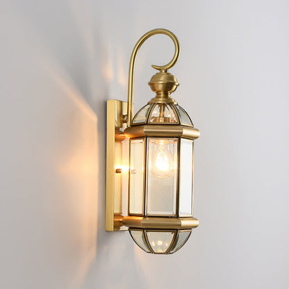 Scandinavian Glass Brass 1-Light Wall Sconce Lamp