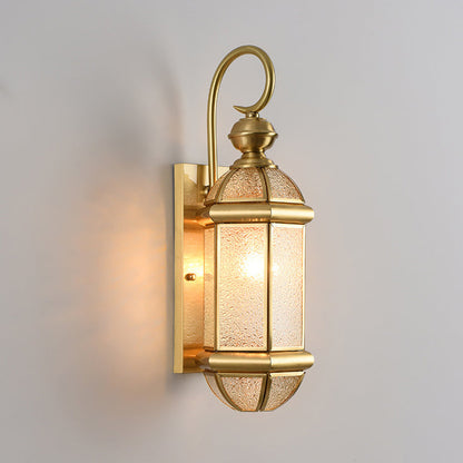 Scandinavian Glass Brass 1-Light Wall Sconce Lamp