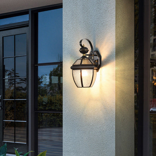 Scandinavian Glass Brass 1-Light Wall Sconce Lamp
