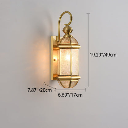 Scandinavian Glass Brass 1-Light Wall Sconce Lamp