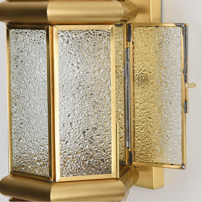 Scandinavian Glass Brass 1-Light Wall Sconce Lamp