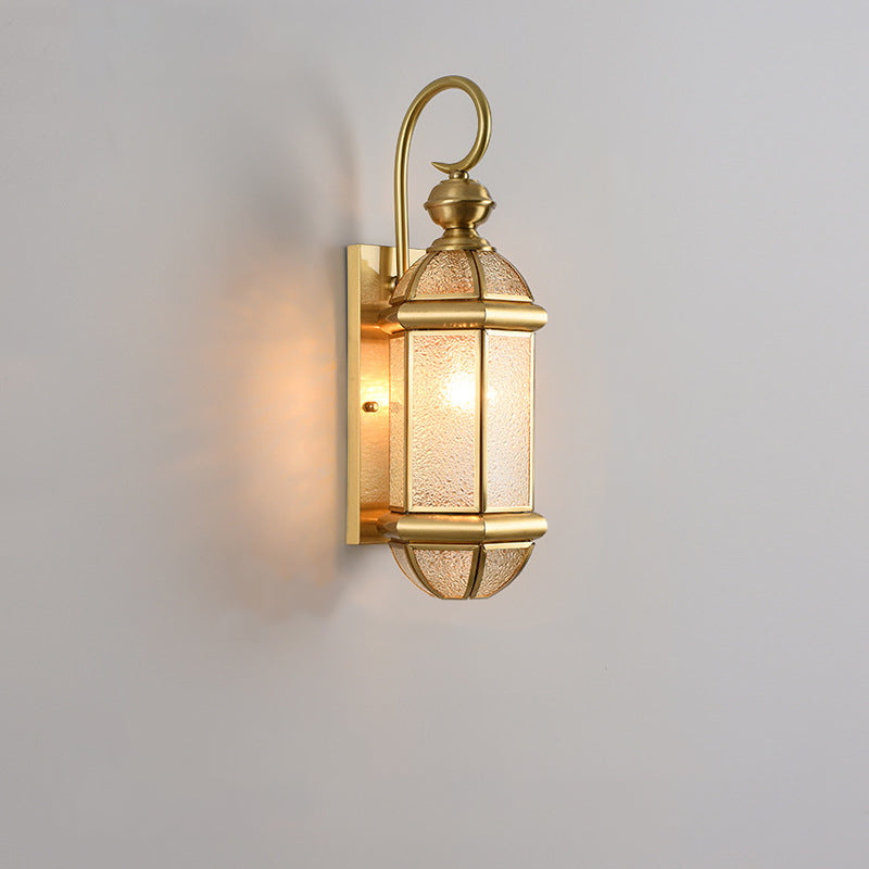 Scandinavian Glass Brass 1-Light Wall Sconce Lamp