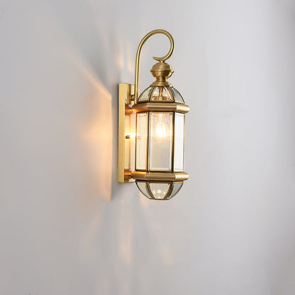 Scandinavian Glass Brass 1-Light Wall Sconce Lamp