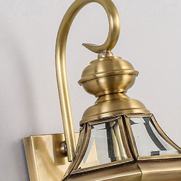 Scandinavian Glass Brass 1-Light Wall Sconce Lamp