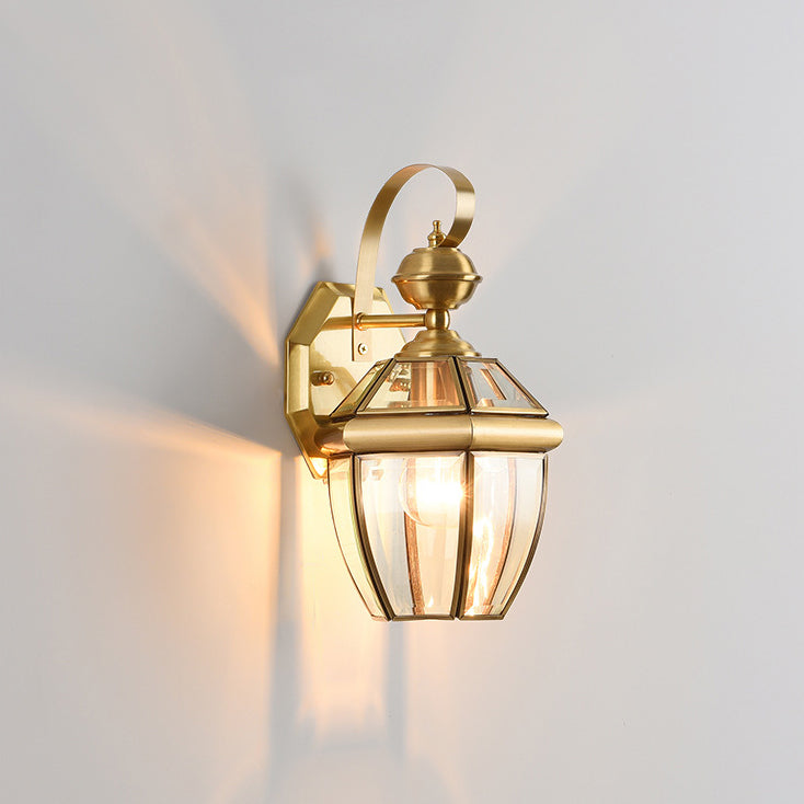 Scandinavian Glass Brass 1-Light Wall Sconce Lamp