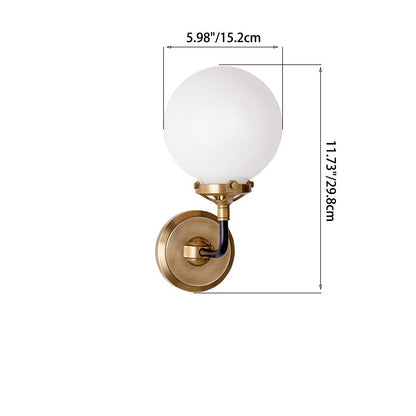 Magic Bean Round Glass Copper 1/2 Light Wall Sconce Lamp