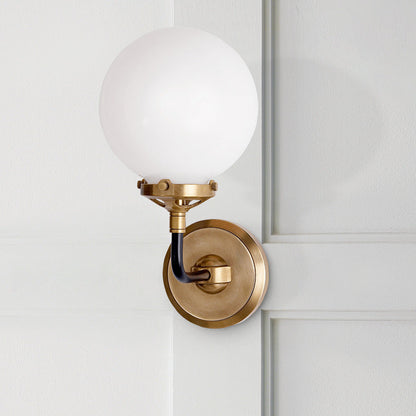 Magic Bean Round Glass Copper 1/2 Light Wall Sconce Lamp