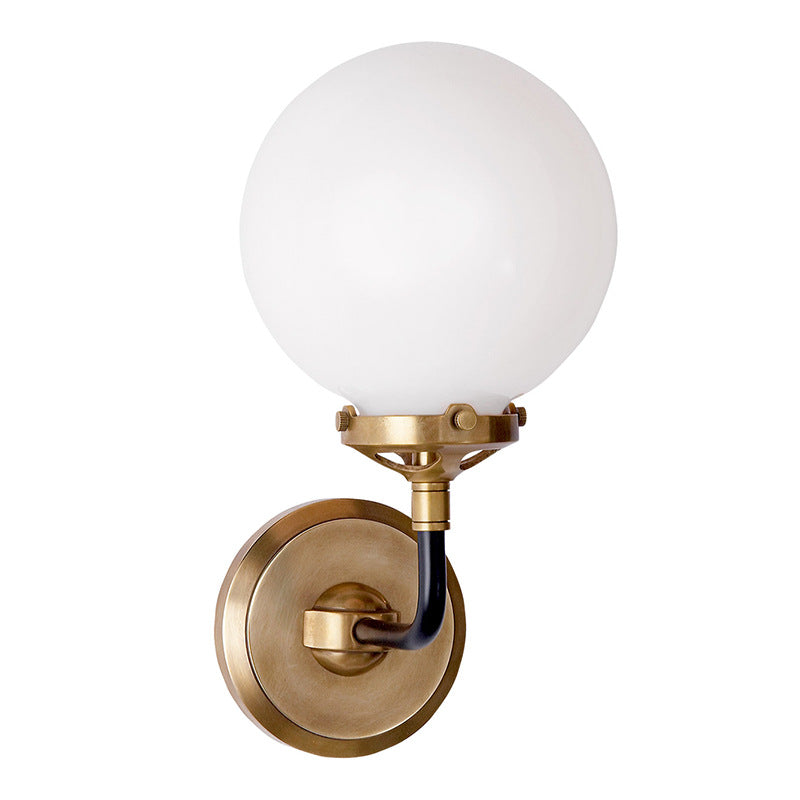 Magic Bean Round Glass Copper 1/2 Light Wall Sconce Lamp