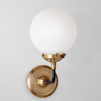Magic Bean Round Glass Copper 1/2 Light Wall Sconce Lamp