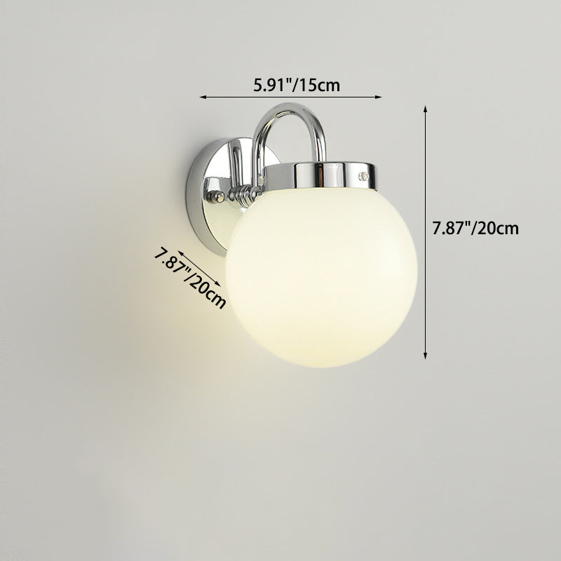 Orb Striped Round Glass Iron 1-Light Wall Sconce Lamp