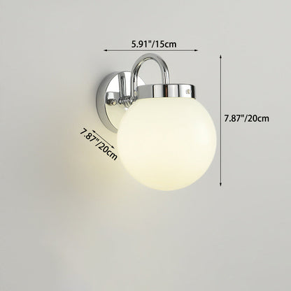 Orb Striped Round Glass Iron 1-Light Wall Sconce Lamp