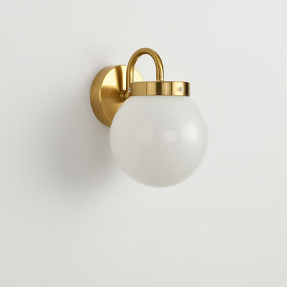Orb Striped Round Glass Iron 1-Light Wall Sconce Lamp