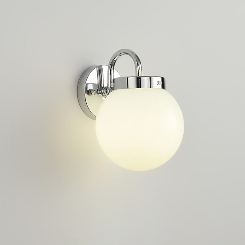 Orb Striped Round Glass Iron 1-Light Wall Sconce Lamp
