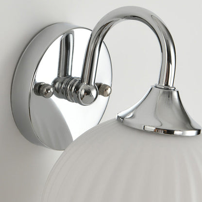 Orb Striped Round Glass Iron 1-Light Wall Sconce Lamp