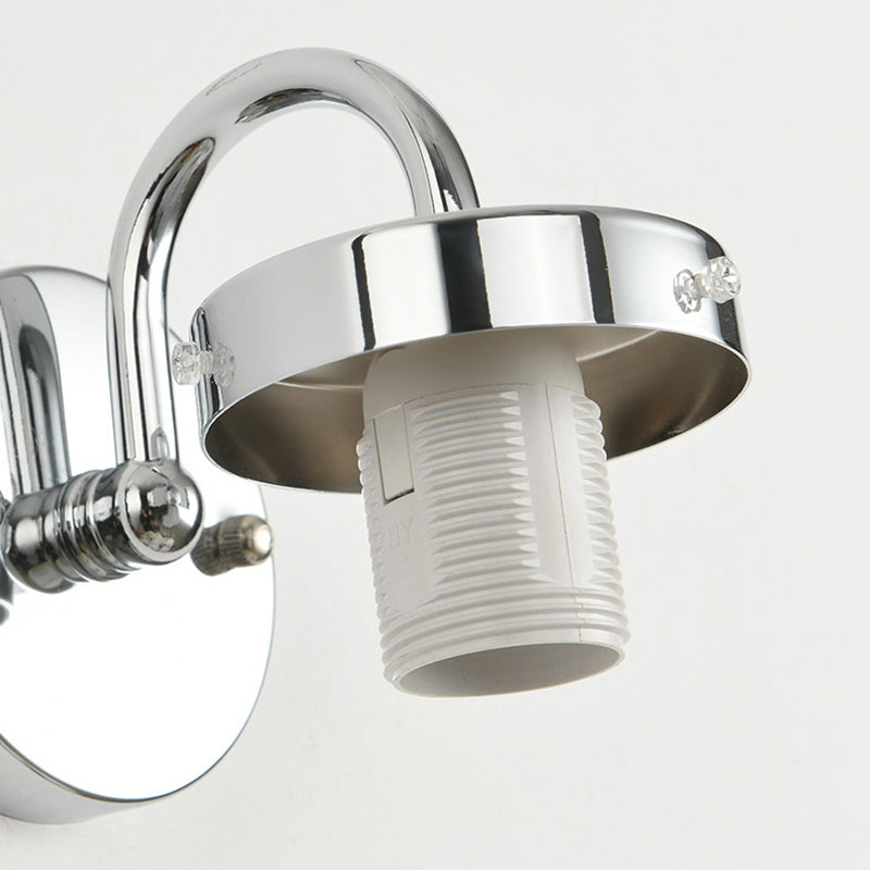 Orb Striped Round Glass Iron 1-Light Wall Sconce Lamp