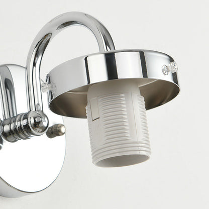 Orb Striped Round Glass Iron 1-Light Wall Sconce Lamp