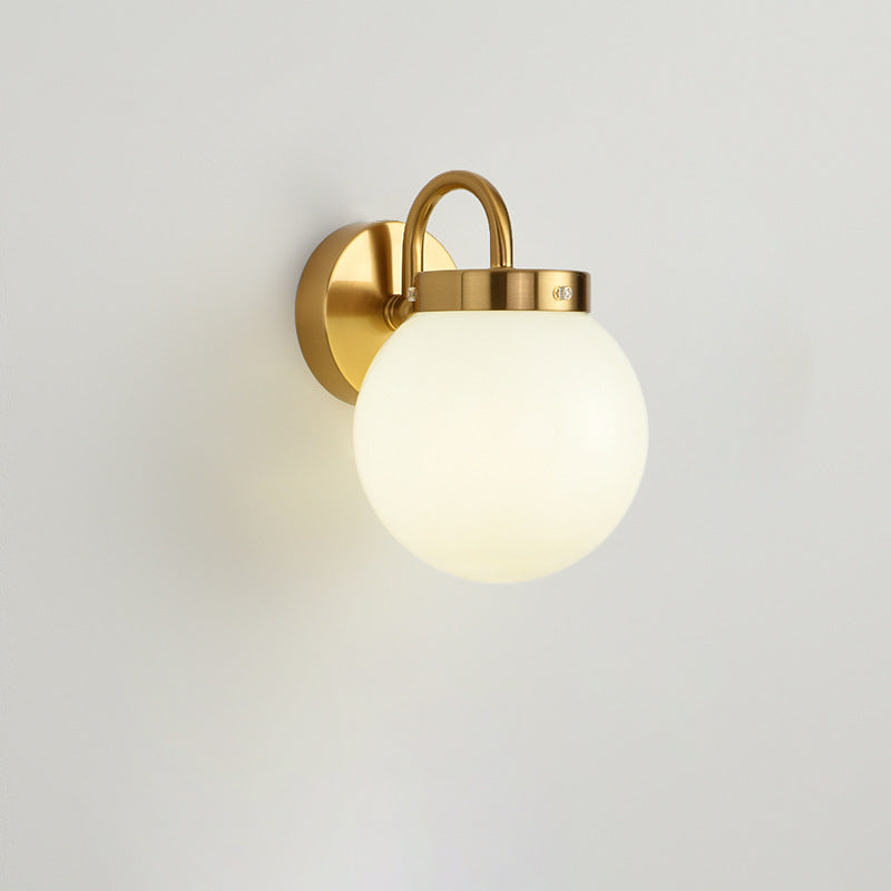 Orb Striped Round Glass Iron 1-Light Wall Sconce Lamp