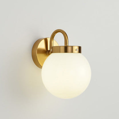 Orb Striped Round Glass Iron 1-Light Wall Sconce Lamp