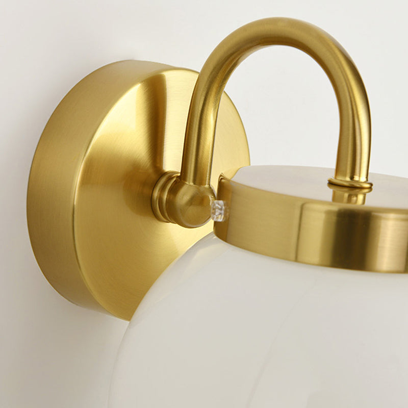 Orb Striped Round Glass Iron 1-Light Wall Sconce Lamp
