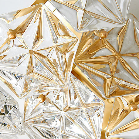 Prismatic Stacked Crystal Brass 3-Light Wall Sconce Lamp