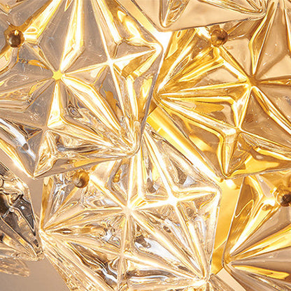 Prismatic Stacked Crystal Brass 3-Light Wall Sconce Lamp