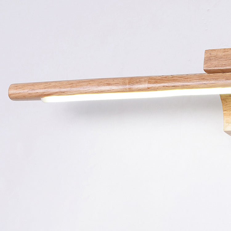One Piece Square Acrylic Rubberwood LED Wall Sconce Lamp
