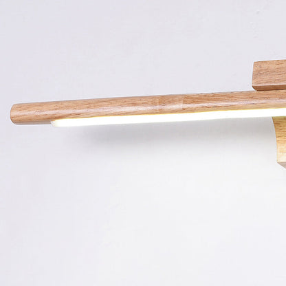 One Piece Square Acrylic Rubberwood LED Wall Sconce Lamp