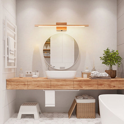 One Piece Square Acrylic Rubberwood LED Wall Sconce Lamp
