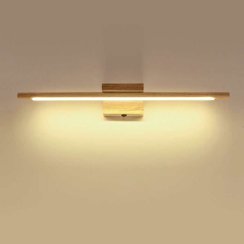 One Piece Square Acrylic Rubberwood LED Wall Sconce Lamp
