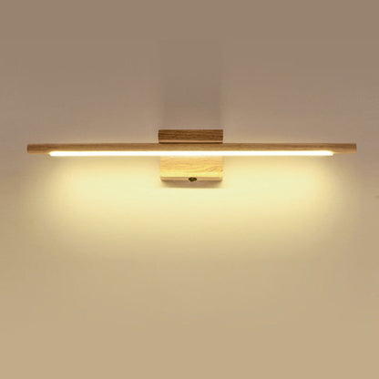 One Piece Square Acrylic Rubberwood LED Wall Sconce Lamp