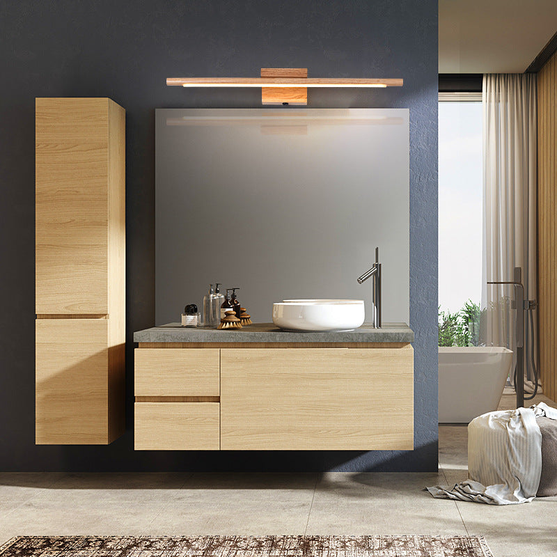 One Piece Square Acrylic Rubberwood LED Wall Sconce Lamp