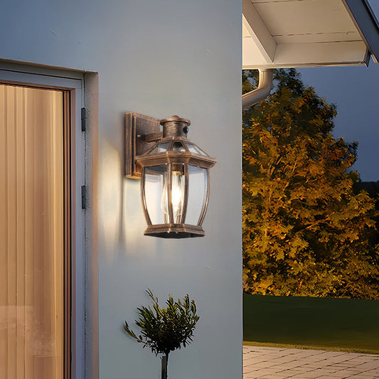 Square Octagon Row Glass Aluminum 1-Light Wall Sconce Lamp