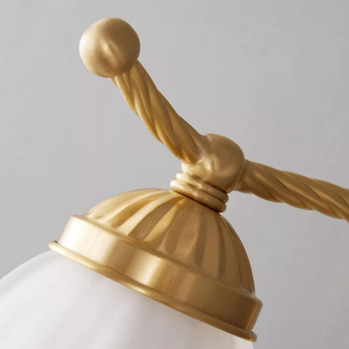 French Floral Round Glass Copper 1-Light Wall Sconce Lamp