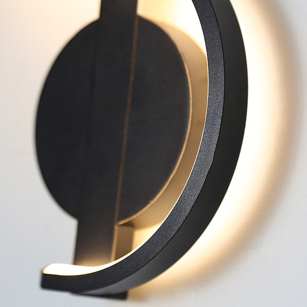 Music Shape Line Round Silicone Iron LED Wall Sconce Lamp