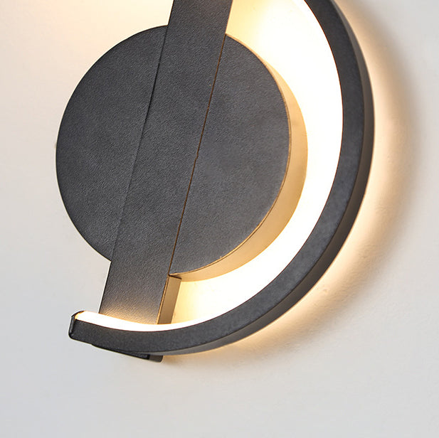 Music Shape Line Round Silicone Iron LED Wall Sconce Lamp
