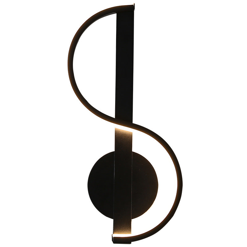 Music Shape Line Round Silicone Iron LED Wall Sconce Lamp