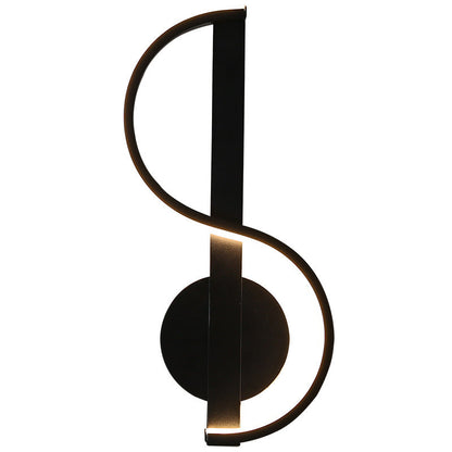 Music Shape Line Round Silicone Iron LED Wall Sconce Lamp