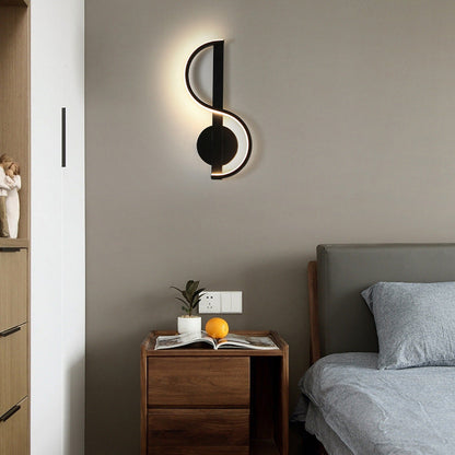 Music Shape Line Round Silicone Iron LED Wall Sconce Lamp