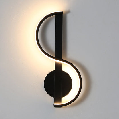 Music Shape Line Round Silicone Iron LED Wall Sconce Lamp