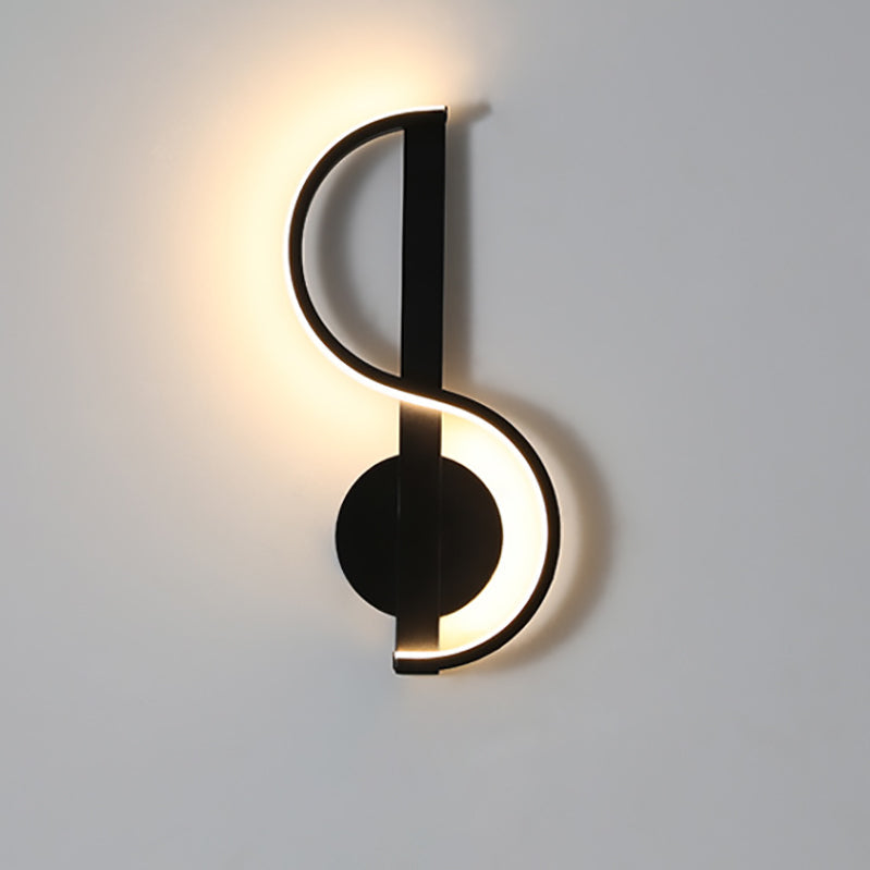 Music Shape Line Round Silicone Iron LED Wall Sconce Lamp