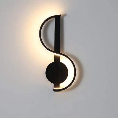 Music Shape Line Round Silicone Iron LED Wall Sconce Lamp