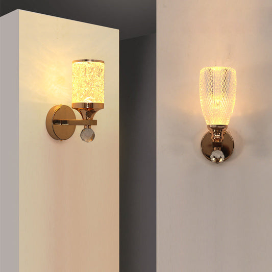 Cylinder Round Acrylic Hardware 1-Light Wall Sconce Lamp