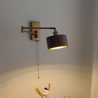 Scandinavian Rotatable Wood Metal 1-Light Wall Sconce Lamp