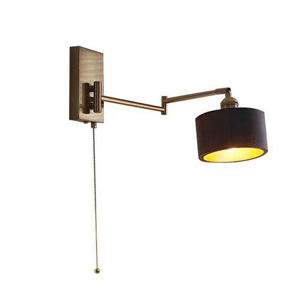 Scandinavian Rotatable Wood Metal 1-Light Wall Sconce Lamp